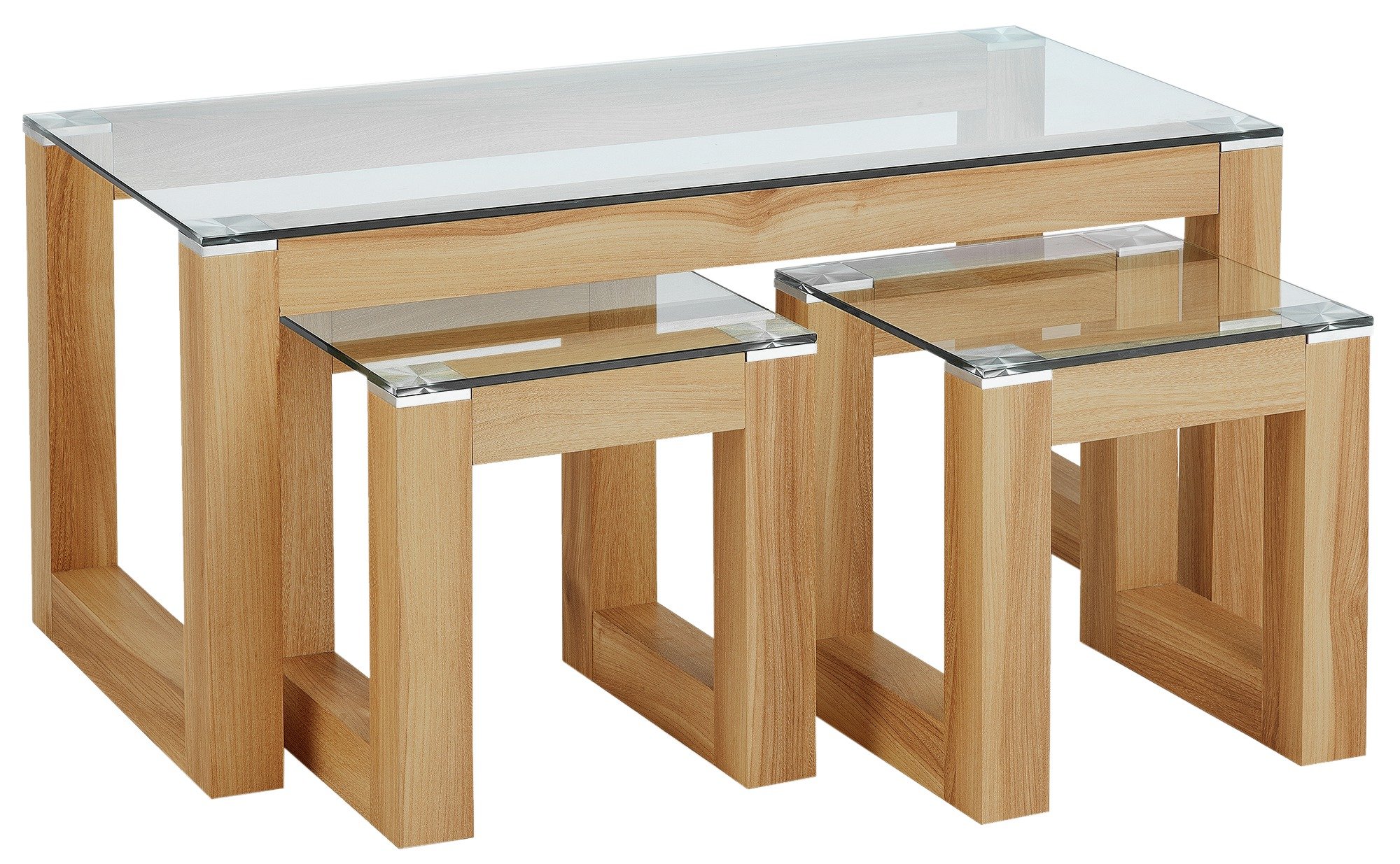 Argos Home Cubic Coffee Table Set with 2 Side Tables