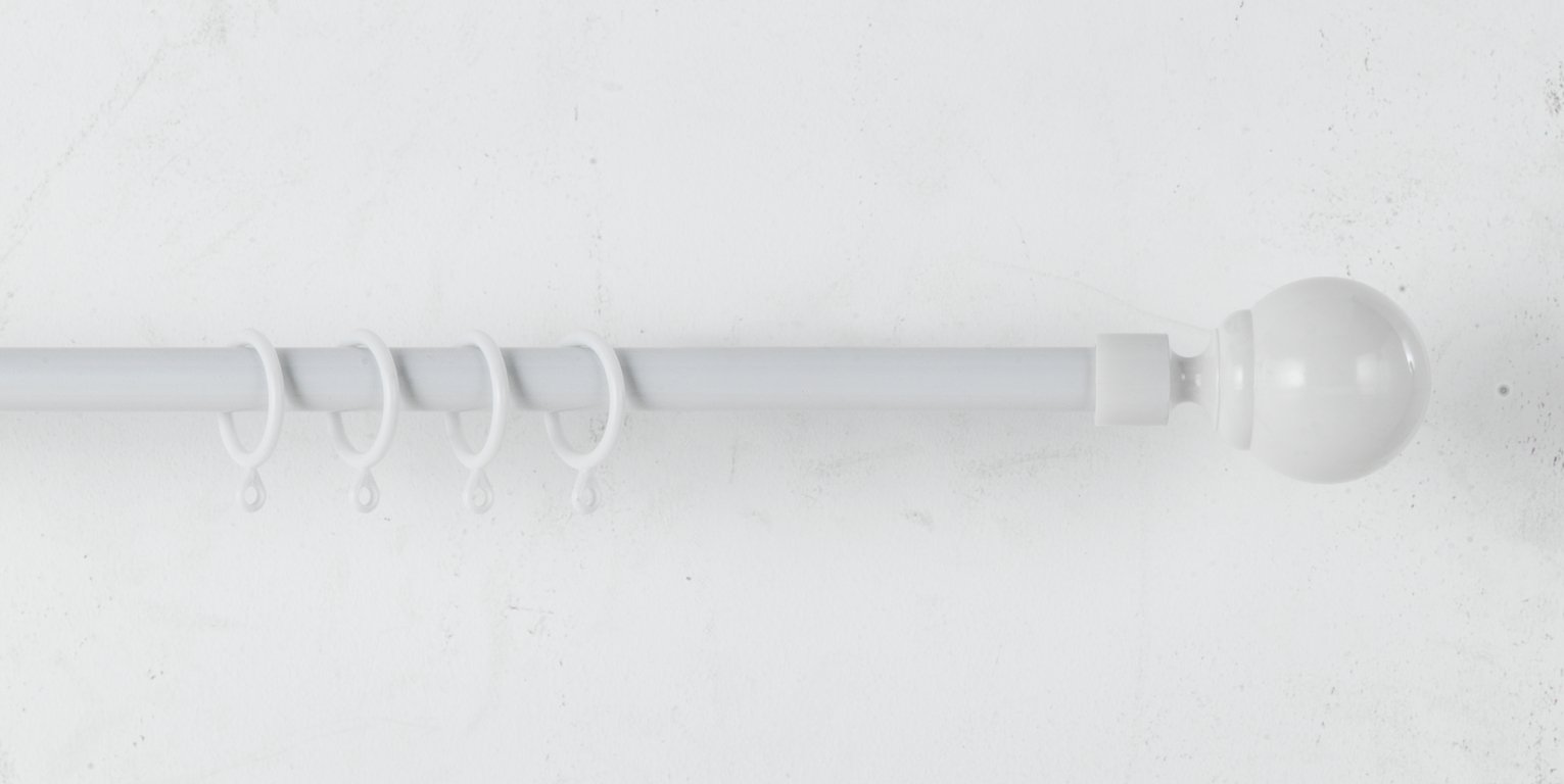 Argos Home Extendable Metal Curtain Pole - White