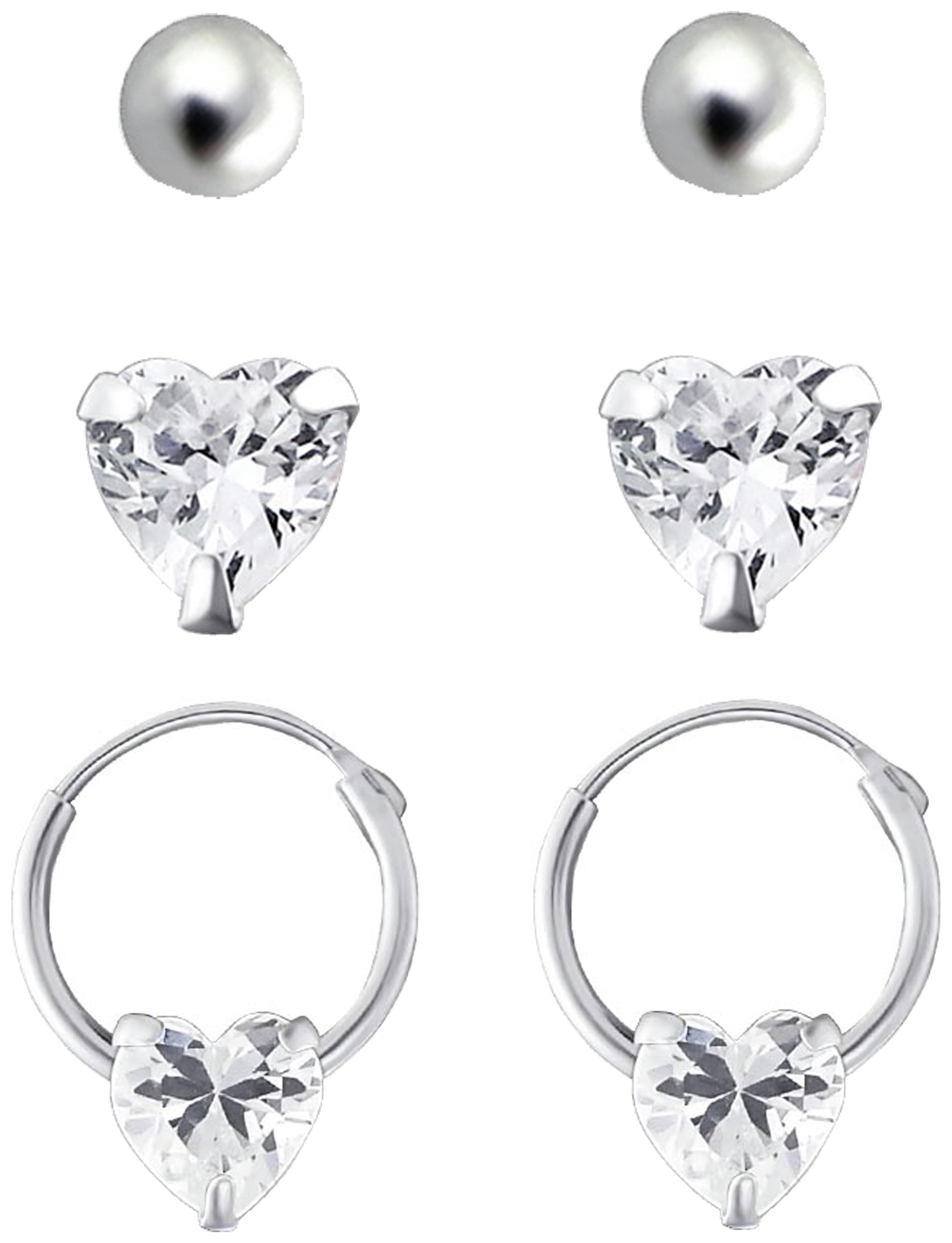 Link Up Sterling Silver Crystal Heart Stud & Hoop Earrings Reviews