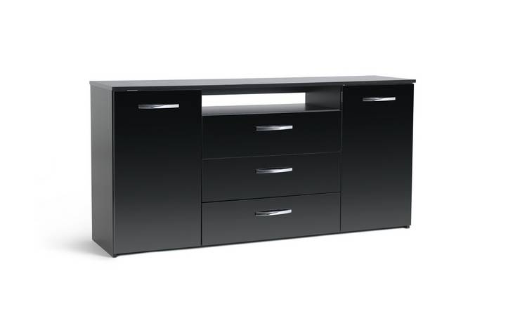 Black and deals white gloss sideboard