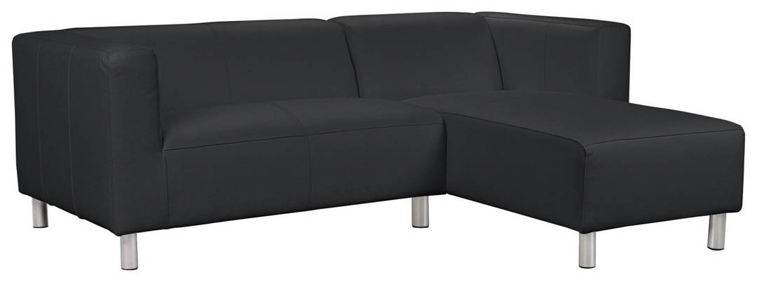 Argos Home Moda Faux Leather Corner Chaise Sofa -Black
