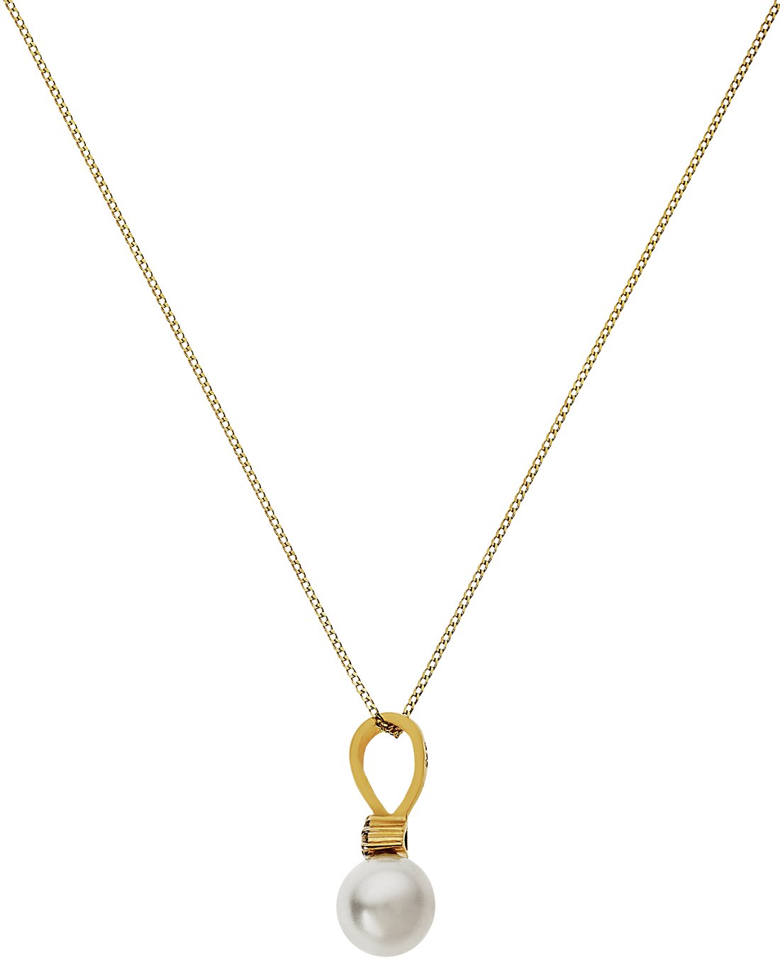 Revere 9ct Gold Freshwater Pearl Pendant Necklace