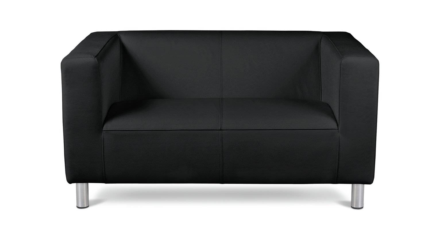 Argos Home Moda Compact 2 Seater Faux Leather Sofa Black (4539979