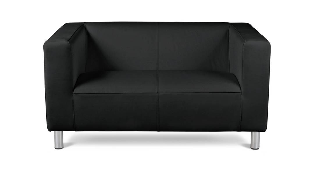 Argos Home Moda Small Faux Leather 2 Seater Sofa - Black