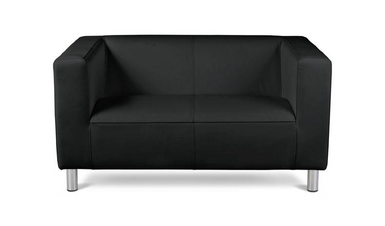 Argos Home Moda Compact 2 Seater Faux Leather Sofa - Black