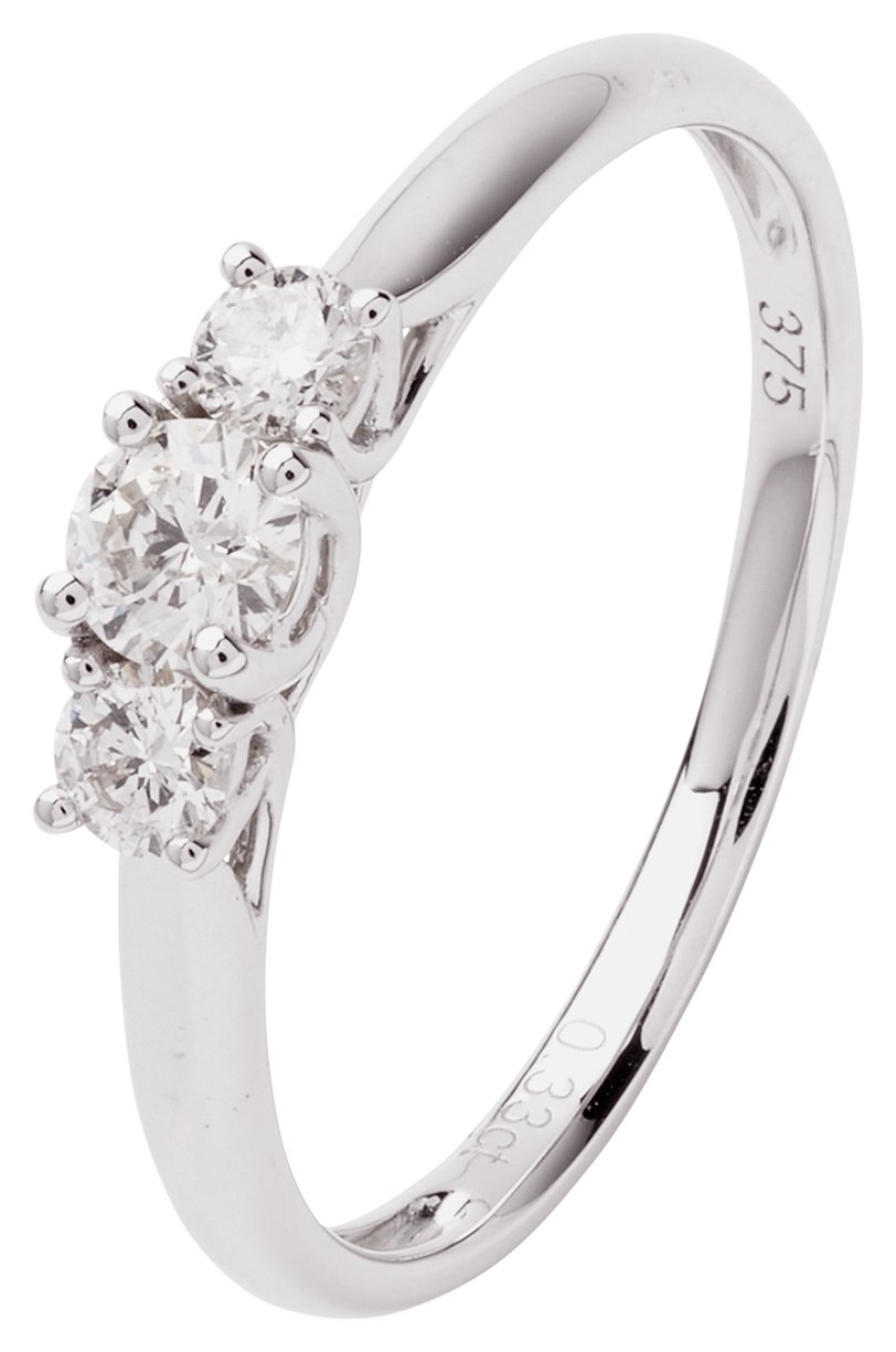 Revere 9ct White Gold 0.33ct tw Diamond Trilogy Ring Review