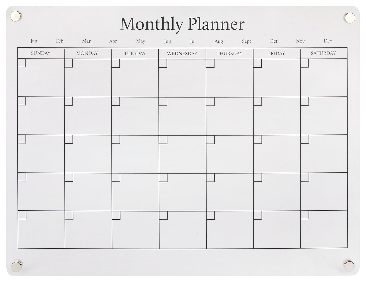 Home Acrylic Monthly Magnetic Planner