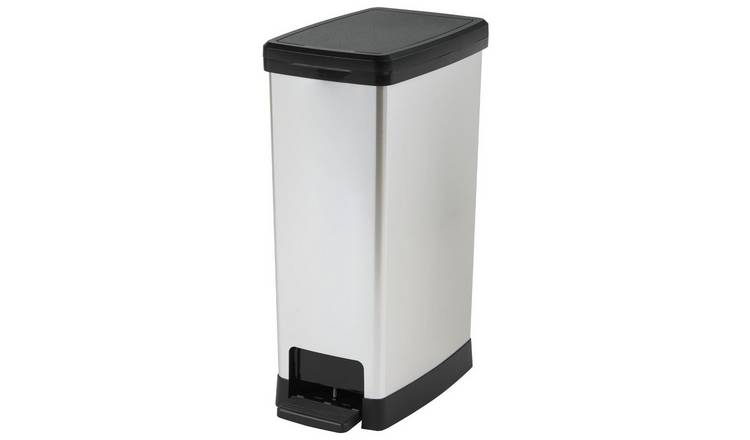 Moda 40 Litre Slim Pedal Bin - Silver