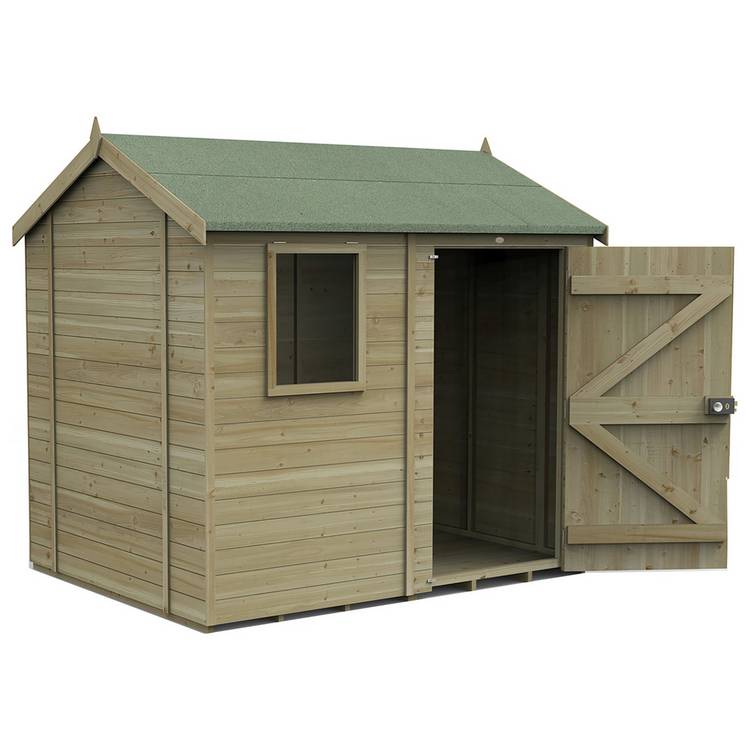 Forest Timberdale 1 Window Reverse Apex Shed - 8 x 6ft 0
