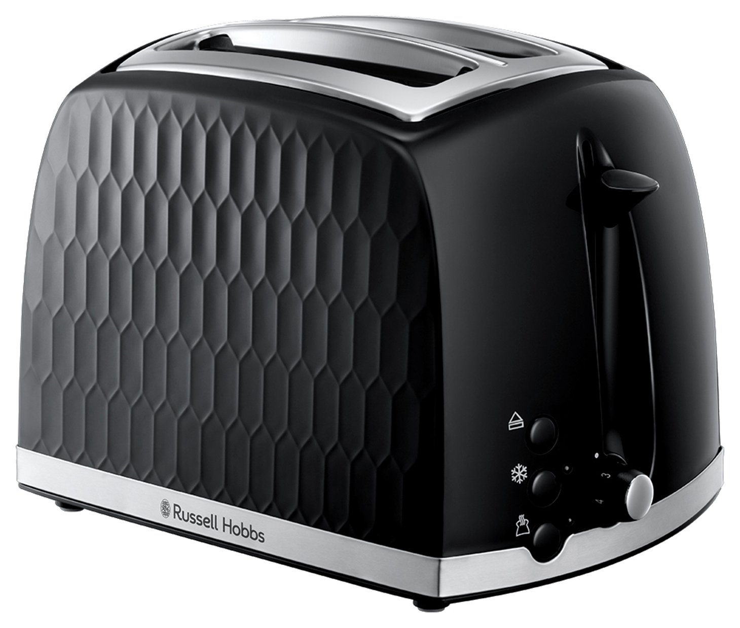 Russell Hobbs Honeycomb 2 Slice Black Plastic Toaster 26061