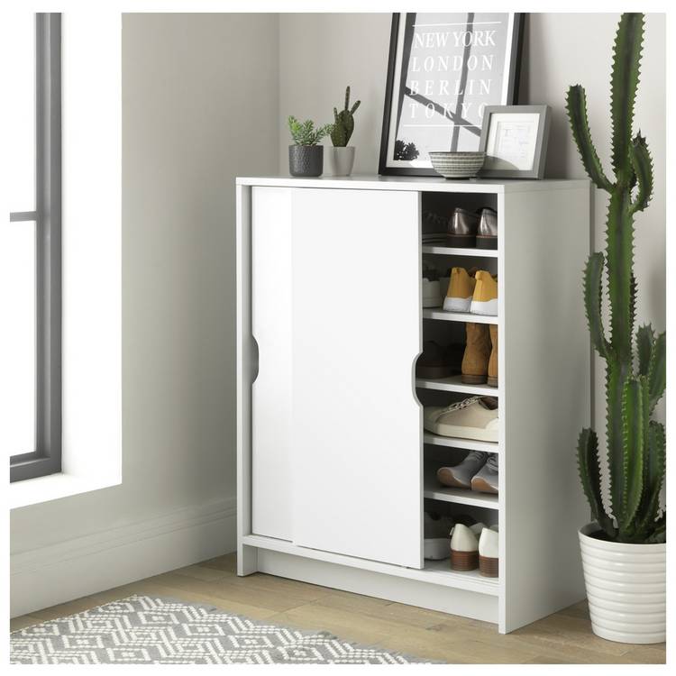 Argos Home Chloe 2 Door Shoe Storage Cabinet - White 0