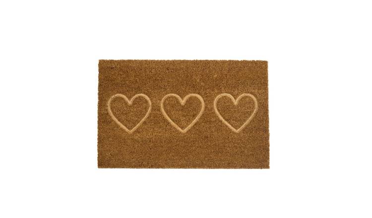 Argos Home Hearts Debossed Coir Mat - 40x60cm