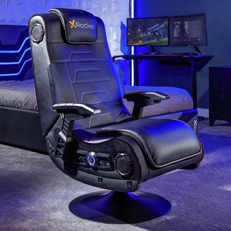 X Rocker Pro 4.1 Wireless Audio Pedestal Gaming Chair- Black 0