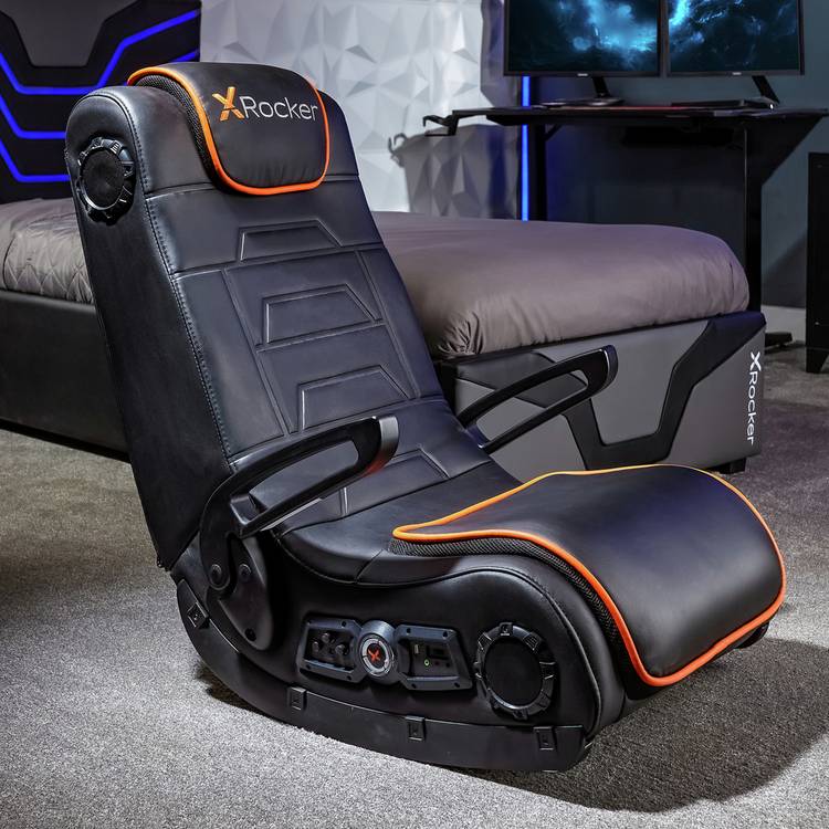 X Rocker Sentinel 4.1 Audio Floor Rocker Gaming Chair- Black 0