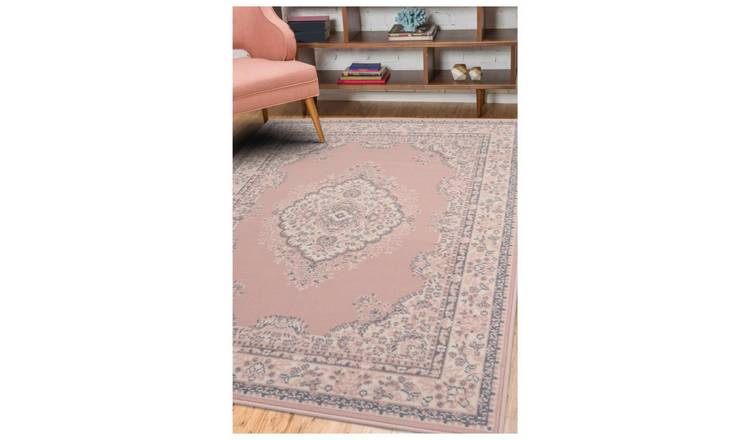 Homemaker Bukhura Traditional Blush Cut Pile Runner-200x67cm