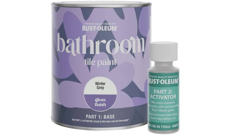 Rust-Oleum Bathroom Tile Gloss Paint 750ml - Winter Grey