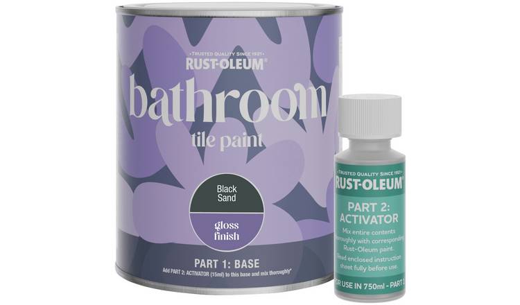 Rust-Oleum Bathroom Tile Gloss Paint 750ml - Black Sand