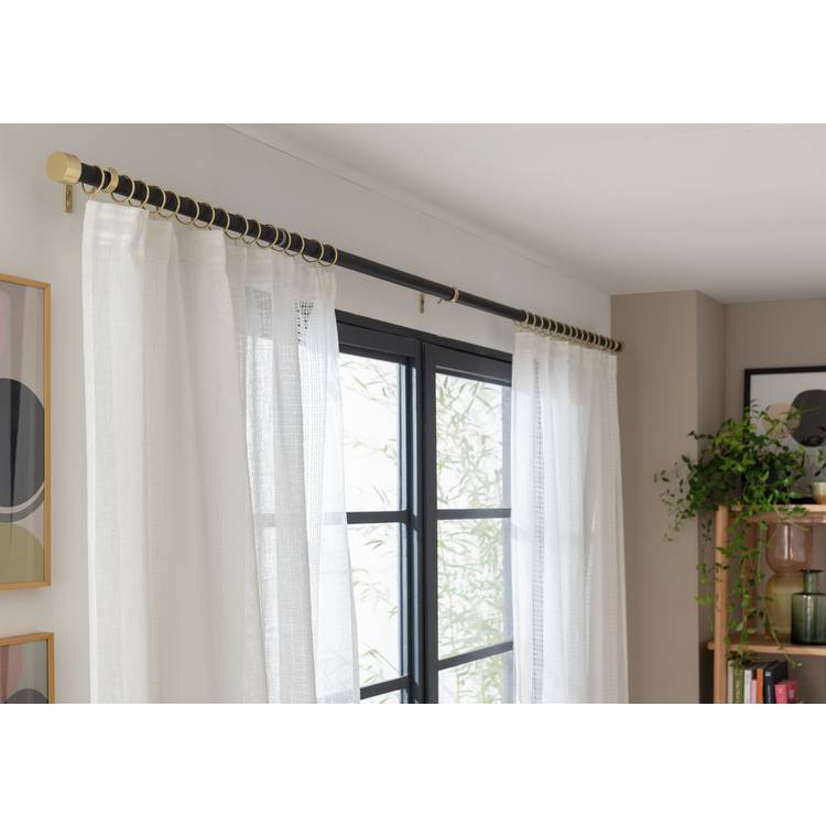 Argos Home Black Extendable Curtain Pole - 110cm - 300cm 0