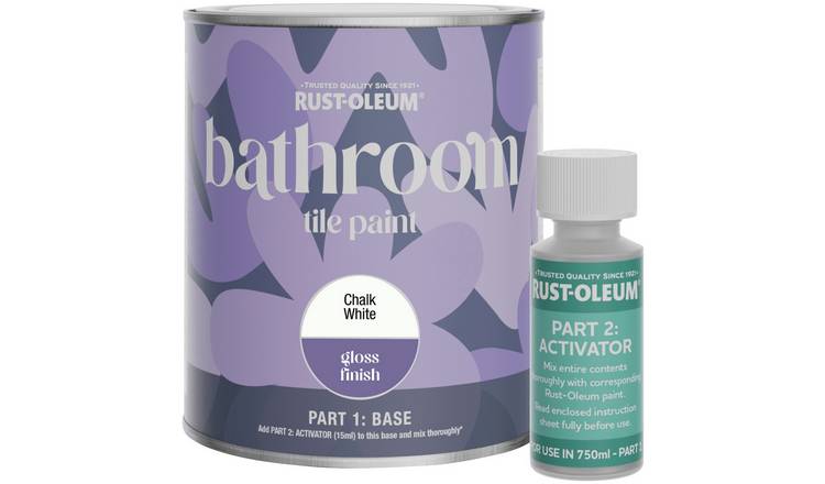 Rust-Oleum Bathroom Tile Gloss Paint 750ml - Chalk White