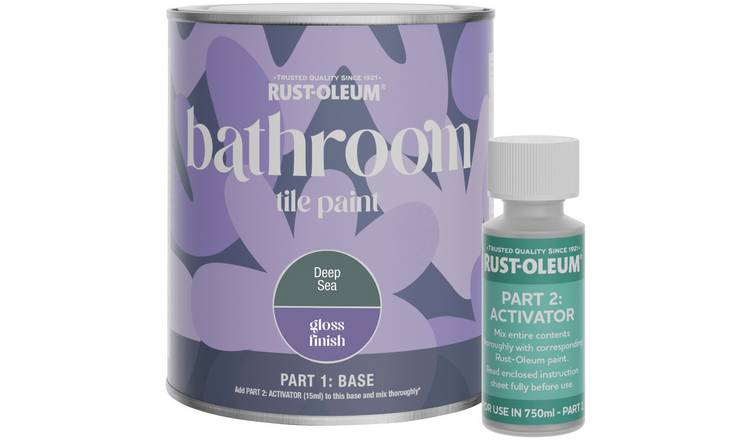 Rust-Oleum Bathroom Tile Gloss Paint 750ml - Deep Sea