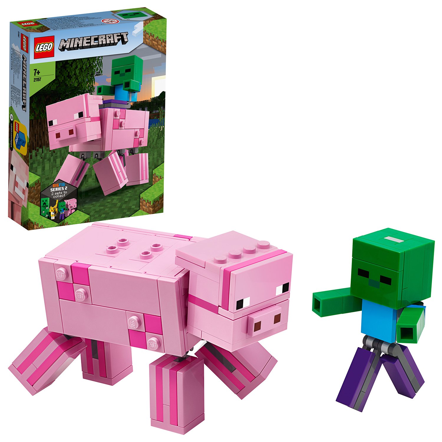 LEGO Minecraft BigFig Pig with Baby Zombie Set 21157 Review