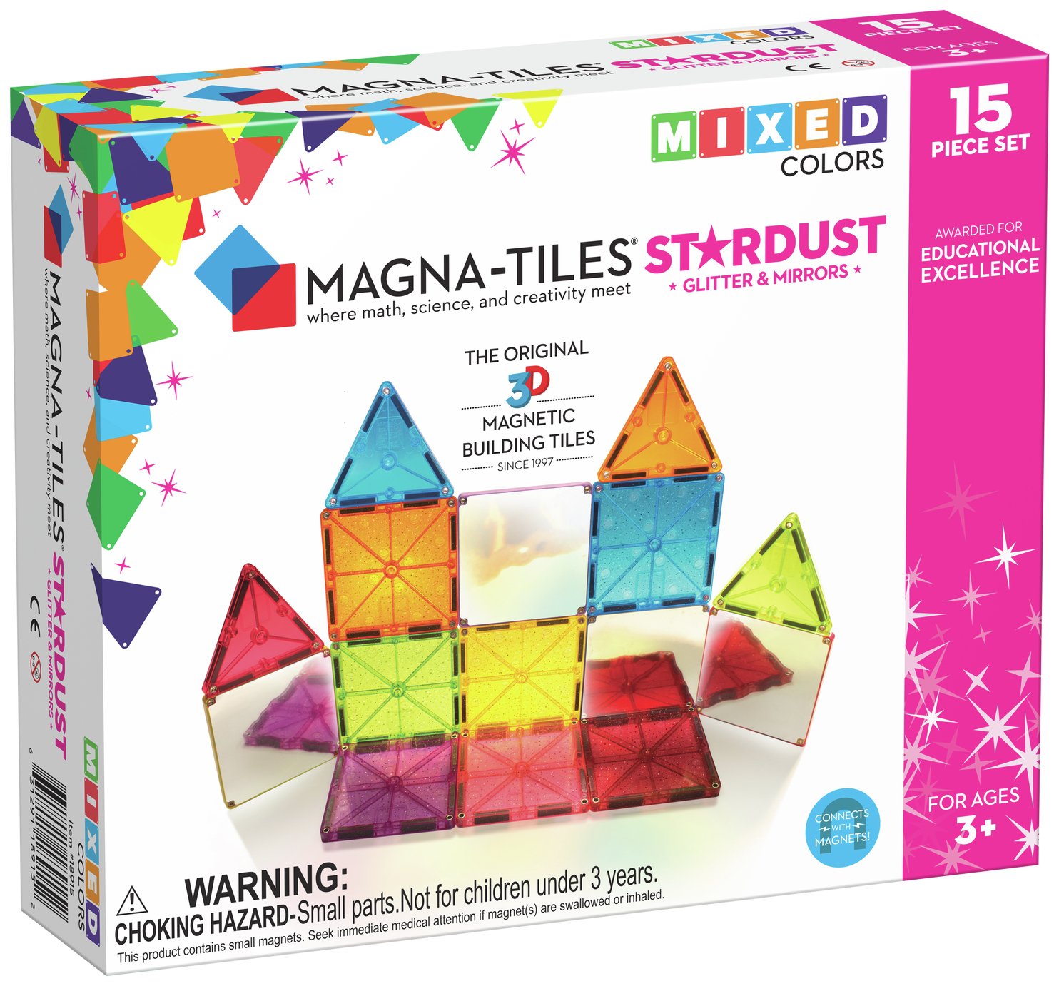 Magna-Tiles Stardust 15 Piece Set Magnetic Toy