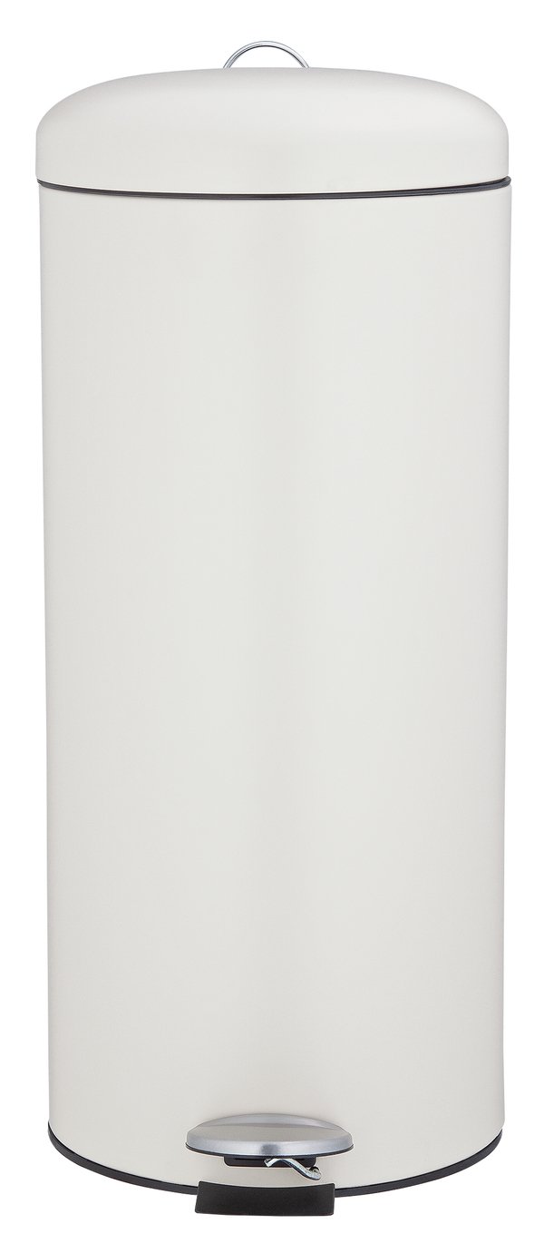 Habitat 30 Litre Round Kitchen Pedal Bin - Matt Cream