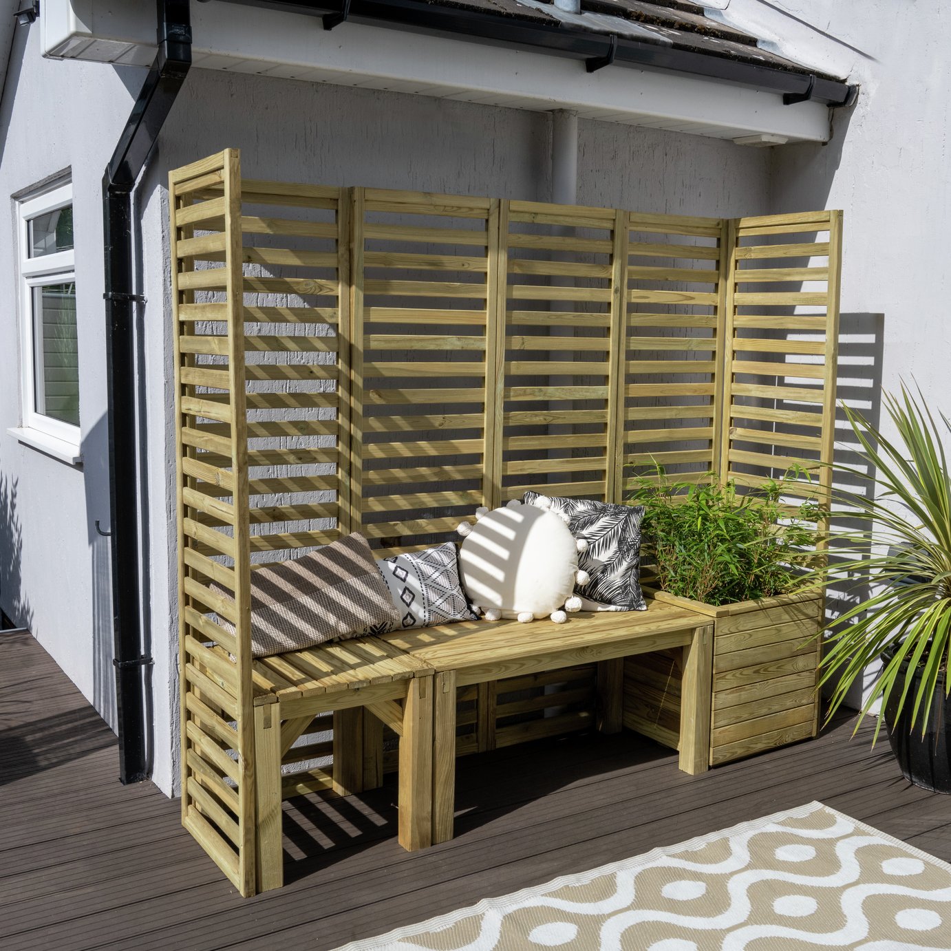 Forest Garden 3 Seater Wooden Garden Patio Set - Natural