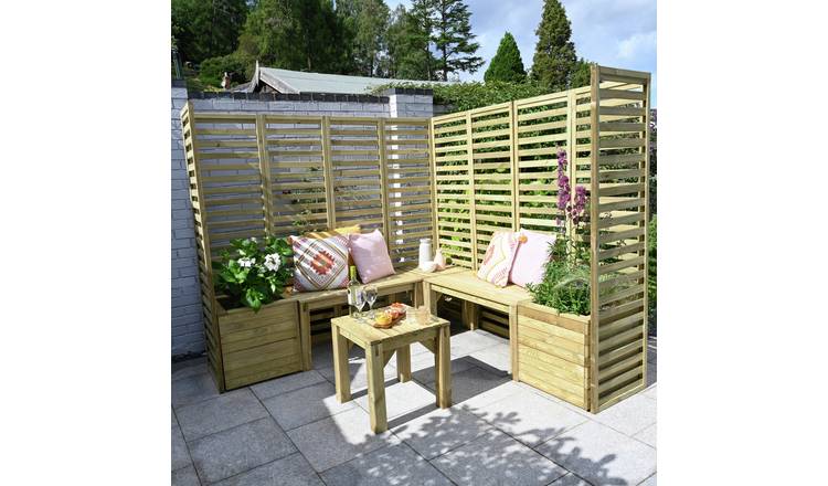 Forest Garden 4 Seater Wooden Garden Patio Set - Natural