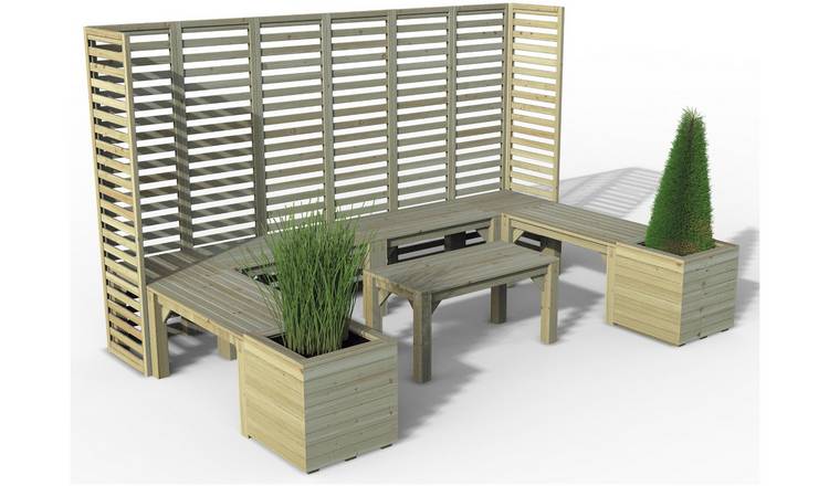 Forest Garden 8 Seater Wooden Garden Patio Set - Natural