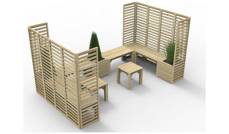 Forest Garden 9 Seater Wooden Garden Patio Set - Natural