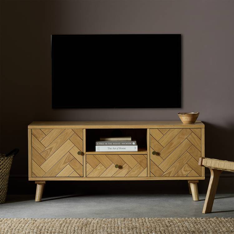 Habitat Afram 2 Door 1 Drawer TV Unit - Oak 0