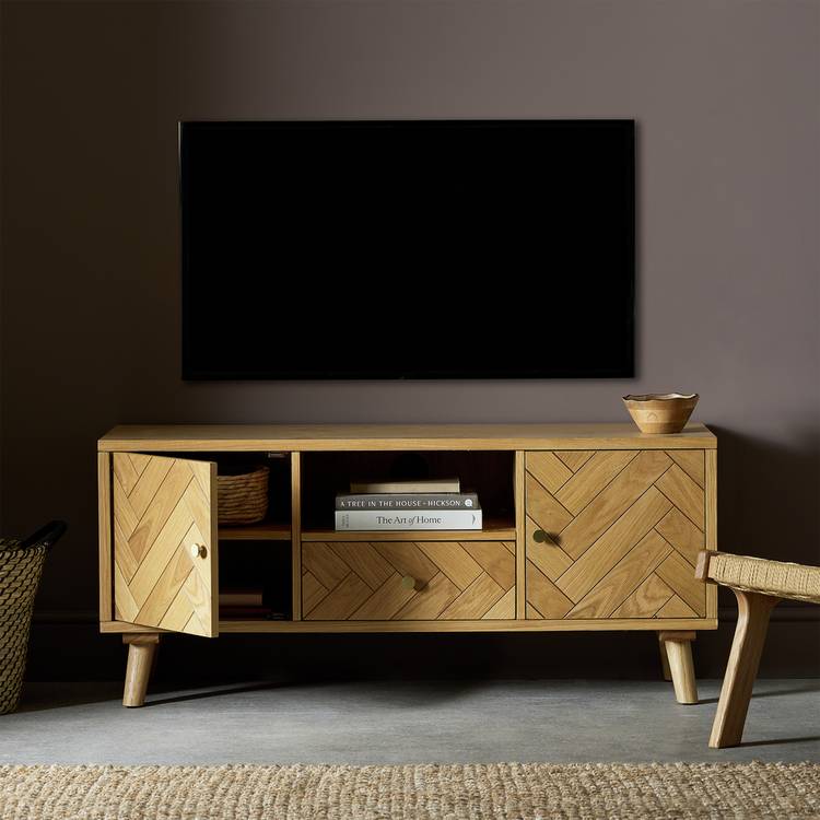 Habitat Afram 2 Door 1 Drawer TV Unit - Oak 0