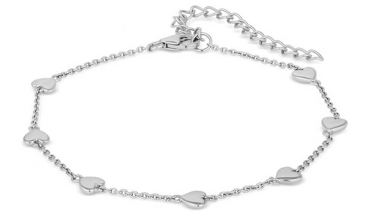 Simply Silver Sterling Silver 925 Polished Heart Bracelet