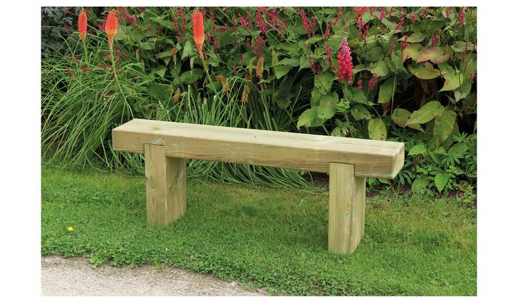 Forest Garden 2 Seater Garden Bench - Natural