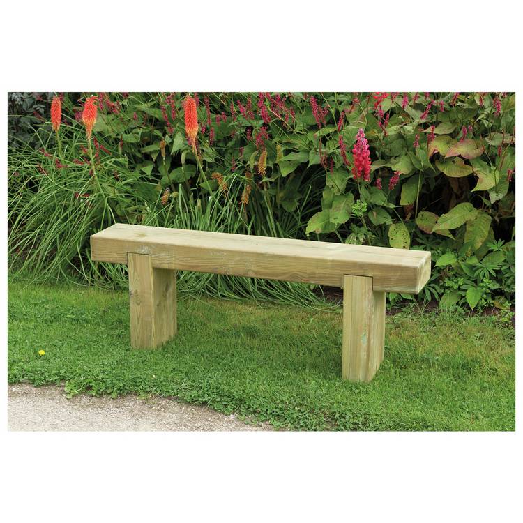 Forest Garden 2 Seater Garden Bench - Natural 0