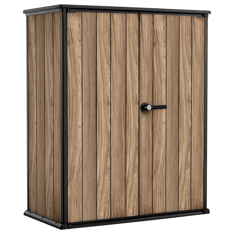 Keter Signature 1400L Vertical Storage Shed - Oak 0