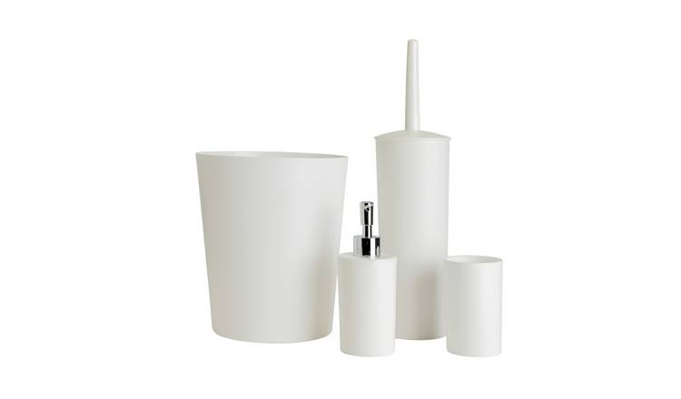 Home Essentials 4 Piece Bin and Accessory Set - White