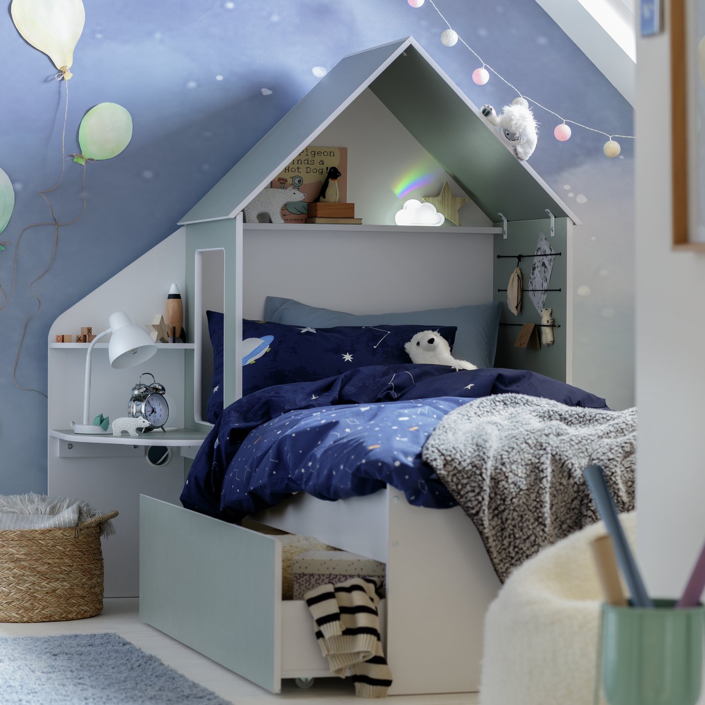 kids single house bed