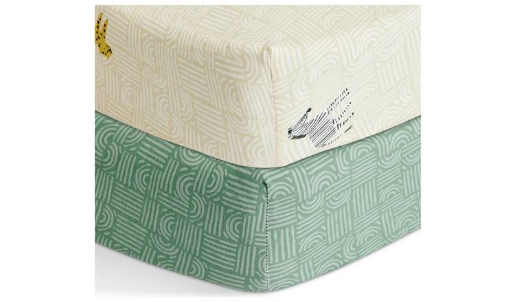 Habitat Cotton Jersey Safari Twin Nursery Fitted Sheet - Cot