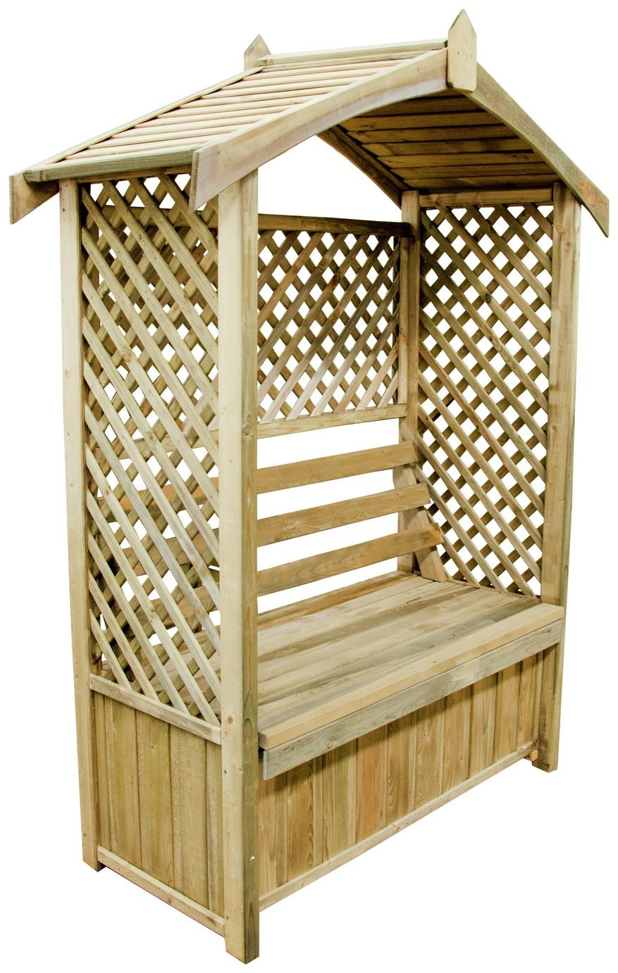 Forest Garden Lyon 2 Seater Wooden Garden Arbour - Natural