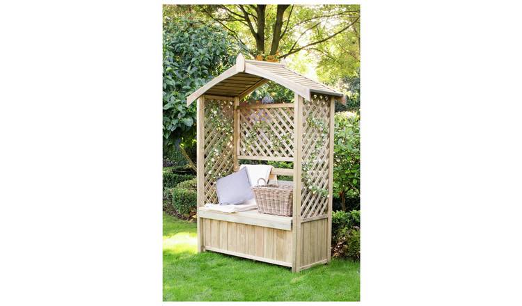 Forest Garden Lyon 2 Seater Wooden Garden Arbour -  Natural