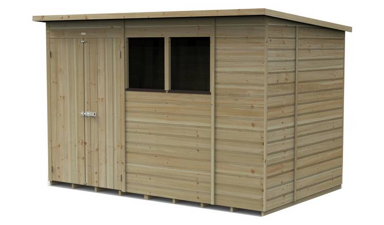 Forest Beckwood Shiplap 2 Windows Pent Shed - 10 x 6ft