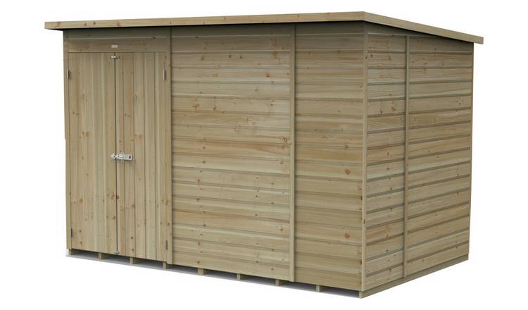 Forest Beckwood Shiplap Windowless Pent Shed - 10 x 6ft