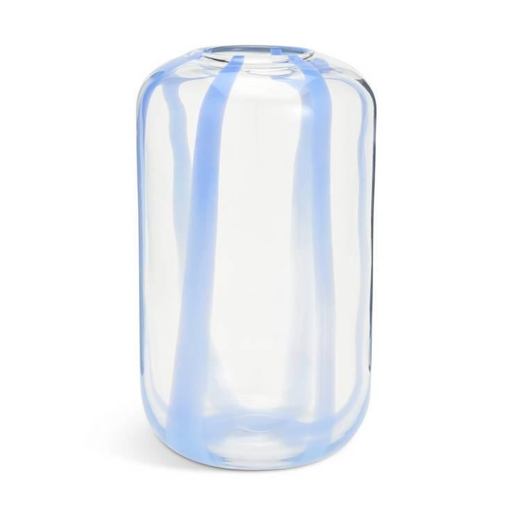 Habitat Art Glass Stripe Vase - Blue 0