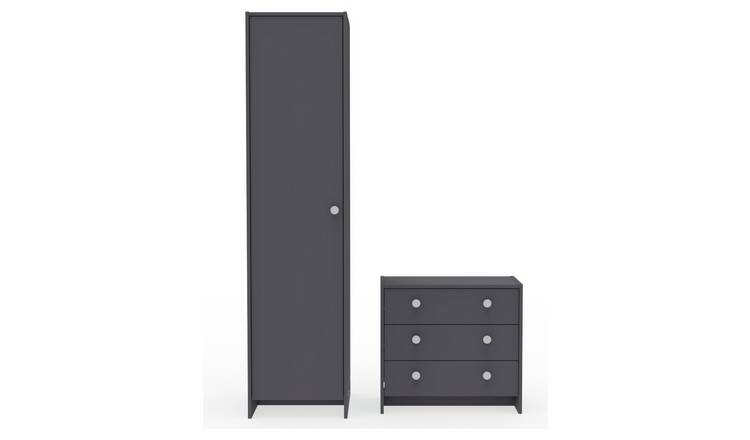 Argos Home Seville 2 Piece 1 Door Wardrobe Set - Anthracite