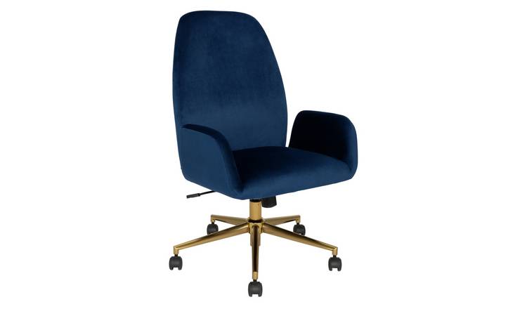 Buy Argos Home Clarice Velvet Office Chair Blue Office Chairs Argos