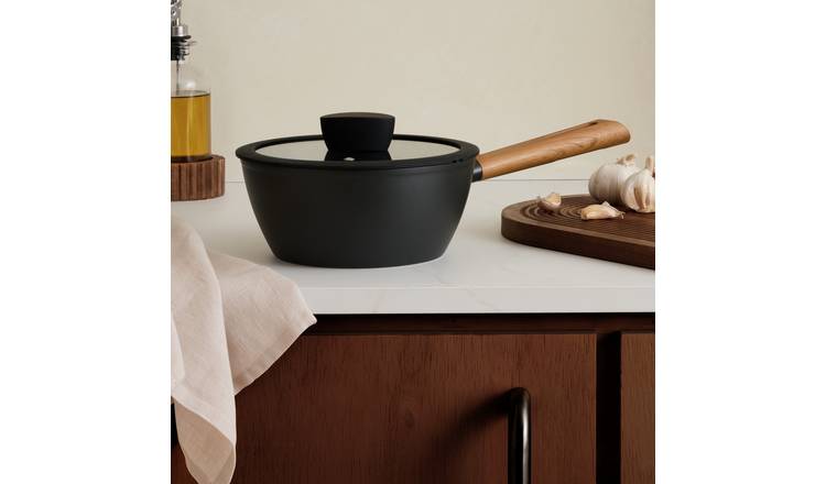 Habitat Wood Effect 20cm Non Stick Aluminium Sauce Pan