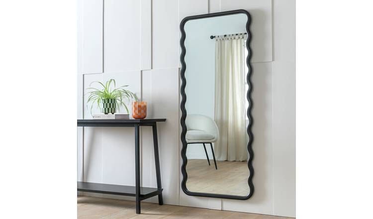 Habitat Black Wiggle Full Length Wall Mirror - 60x150cm