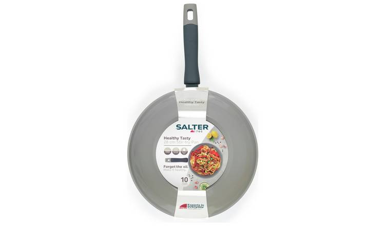 Salter Healthy Cook 28cm Aluminum Stir Fry Pan - Grey